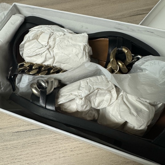 Stella McCartney Black Sandals with Gold and Silver Chains - Picture 9 of 11